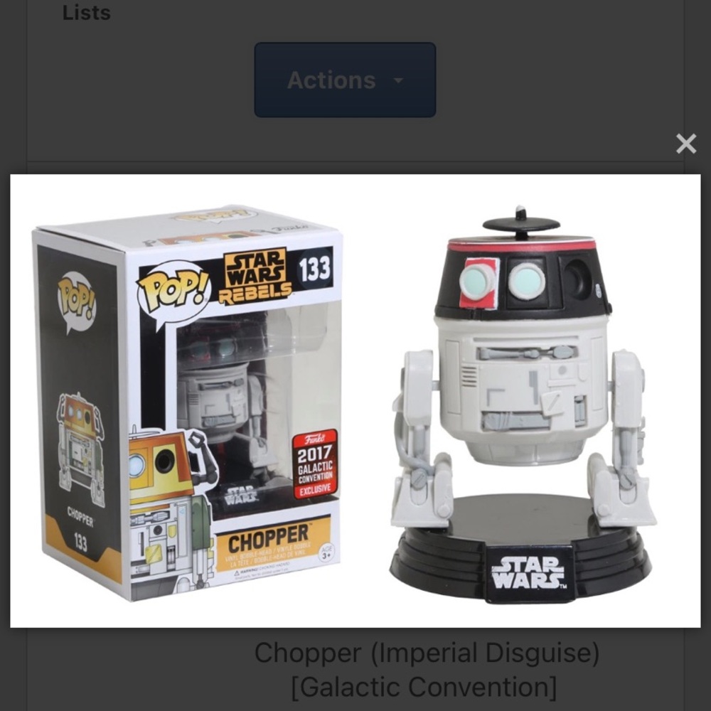 Funko Pop Chopper #133 Star Wars Rebels Exclusive Bobble Head - Picture 2 of 9